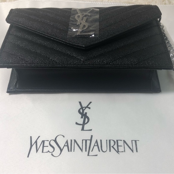 YSL Monogramme Quilted Leather Wallet on a Chain - Picture 4 of 7